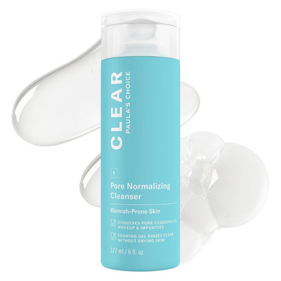 CLEAR Pore Normalizing Facial Cleanser, Acne Daily Face Wash, Salicylic Acid Fac