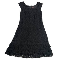 NWT R & K Cap Sleeve Cocktail Dress Women's Size 8 Lace Overlay MSRP $80 Black