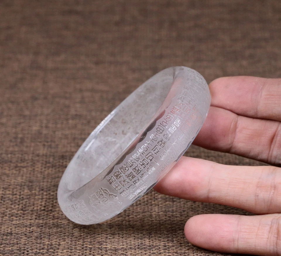 Pulsera amuleto de cristal tibetano del Himalaya ~ Las Escrituras Budistas 整体雕刻佛经,般若波罗蜜心经 Foto 2 de 4