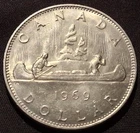 1969 Canada $1 Voyageur Dollar - Elizabeth II
