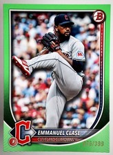 2025 Bowman Emmanuel Clase Green Paper Parallel /399 Cleveland Guardians OA4