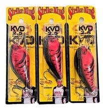 (3) Strike King KVD 2.5 HC Squarebill Crankbait 5/8 oz 2-3/4" Color Is Delta Red