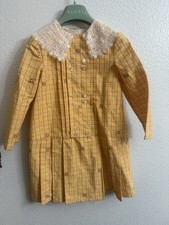 Brand New Gucci Kids Size 6 Plaid Yellow Dress 