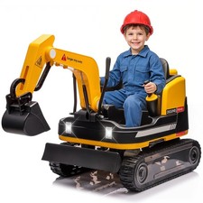 24V 2in1 Kids Ride On Excavator  Bulldozer 360  Electric Digger w/Remote Yellow