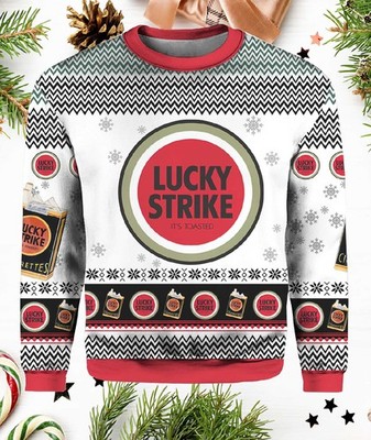 Lucky Strike Cigarette Christmas Sweater