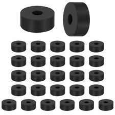 28Pcs 13/16" OD x 1/4" ID x 5/16" Thickness Round Rubber Spacers Black