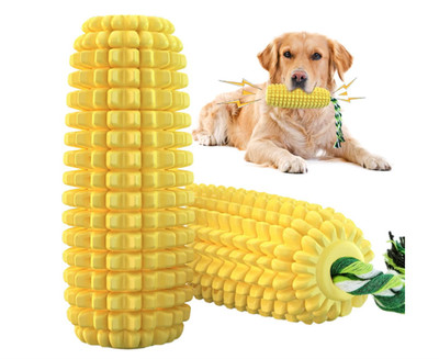 16 CM Corn Dog Toy, Durable Toys for Aggressive Chewers, Rubber Dog Squeaky Toys
