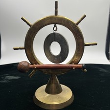Vintage Brass Nautical Ship Helm Bell Holder Or Gong 9  