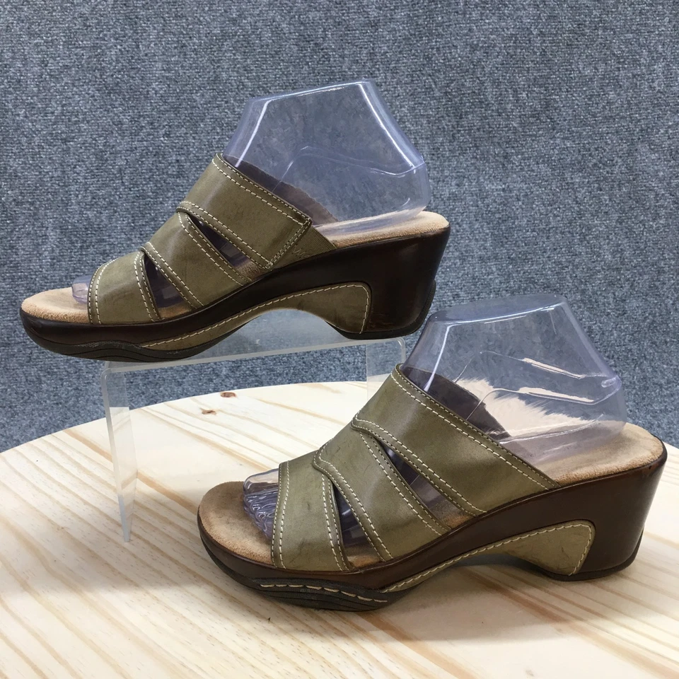 GH Bass & Co Sandal Womens 9M Muriel Open Toe Slide Wedge Heel Faux Leather - Image 4 of 4