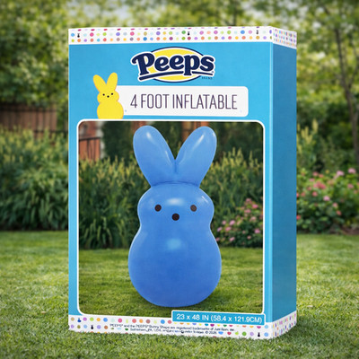 Peeps 4 Ft Inflatable BLUE Easter Bunny Indoor Outdoor Easter Decoration