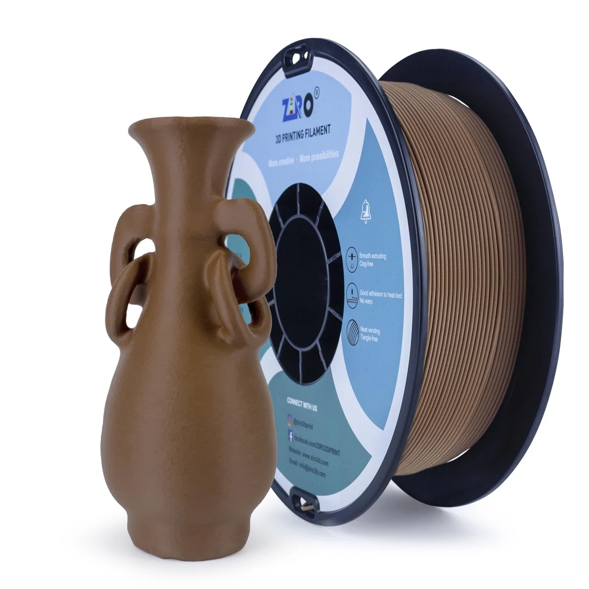 Filament PLA Mat 1.75mm pour Imprimante 3D 1 kg Chocolat Acide Polylactique