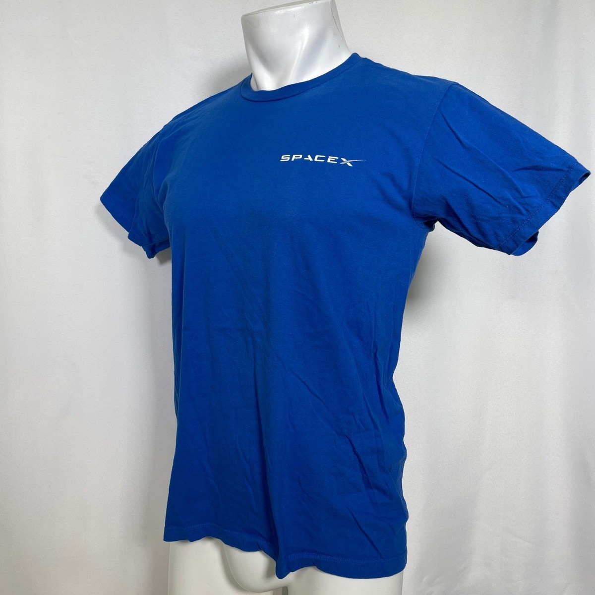 space様 SpaceX Exploration Aerospace Space Tech Blue Cotton T-Shirt Men's