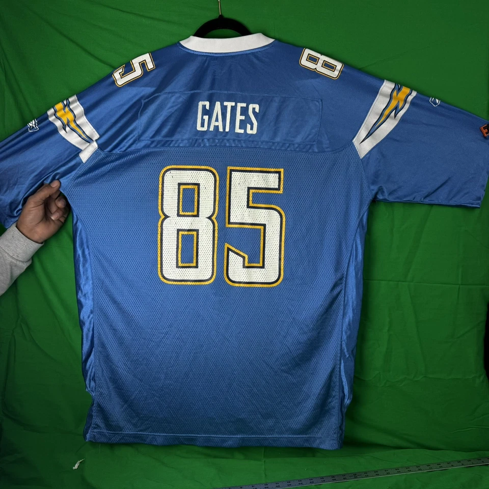 Vintage Reebok San Diego Chargers Antonio Gates Sewn Blue Jersey - Size XXL - Image 3 of 4