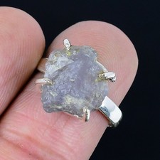 Amazing Amethyst Rough Gemstone Handmade 925 Sterling Silver Ring Size 7