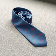 Crew Cuts Blue and Red Mustache Patterned Silk Boys Tie