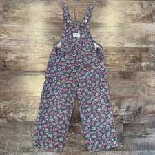 OshKosh B'gosh Floral Corduroy Denim Overalls Y2K Vintage Vestbak 4 Toddler 4T