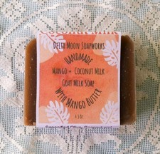 Handmade Mango Coconut Milk Goat Milk Soap samples, ships fast