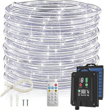 Solar Rope Lights, 66FT 200LED 1800Mah Outdoor Waterproof Solar Lights with Remo