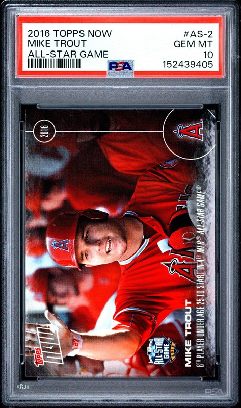 2016 TOPPS NOW ALL-STAR GAME #AS-2 MIKE TROUT PSA 10