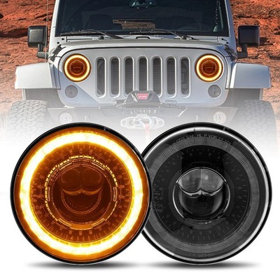 SUNPIE 7Inch 3D Lens LED Headlights for 1976-2018 Jeep Wrangler CJ TJ LJ JK JKU