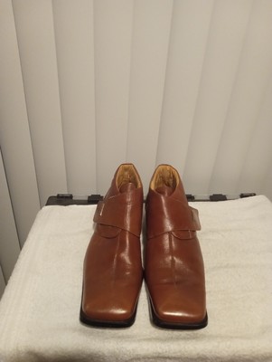 J Bosco Men's Light Brown Leather Ankle Boots With Straps Size 13