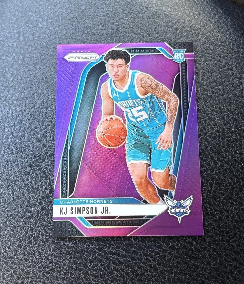 2024-25 Panini Prizm - KJ Simpson Jr. #247 Purple Prizm /99 (RC)
