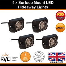 X4 LED Amber Hideaway Light 12/24V Flush/Brac...