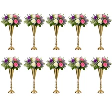 10Pcs Metal Trumpet Vase Floral Centerpiece Riser Stand Table Flower Stand Decor