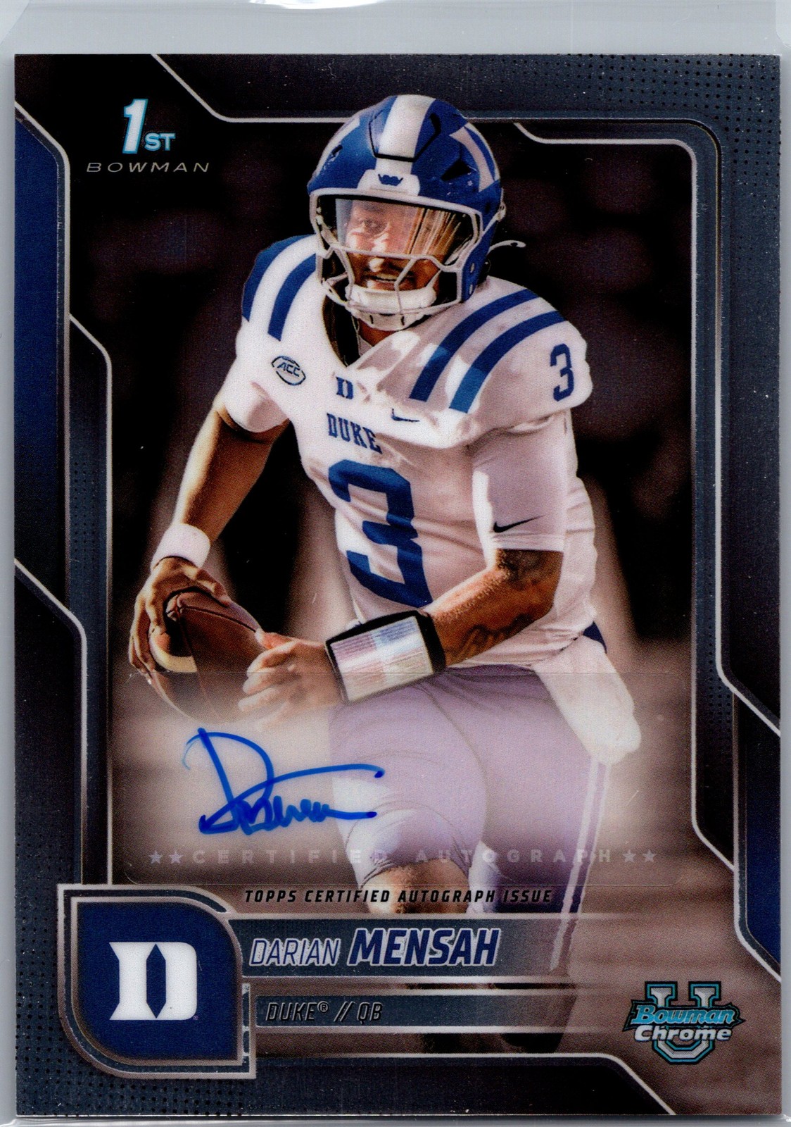 2025 Bowman University Chrome #BCA-DM Darian Mensah Chrome Prospect Autographs