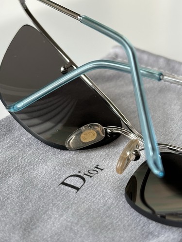 DIOR FLASH Rimless Tined Black / Blue Sunglasses Y2K - Picture 16 of 17
