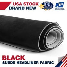 Elegant Black Suede Headliner Fabric 79"x59" for Car Roof Interior Fixing 3mm
