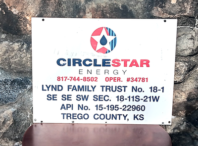 #ad Vintage Circle Star Energy Inc. Oil and Gas Metal Well Lease Sign $55.00