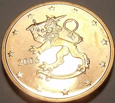 Gem Unc Finland 2006 2 Euro Cents~Rampant Lion With Stars~Free Shipping