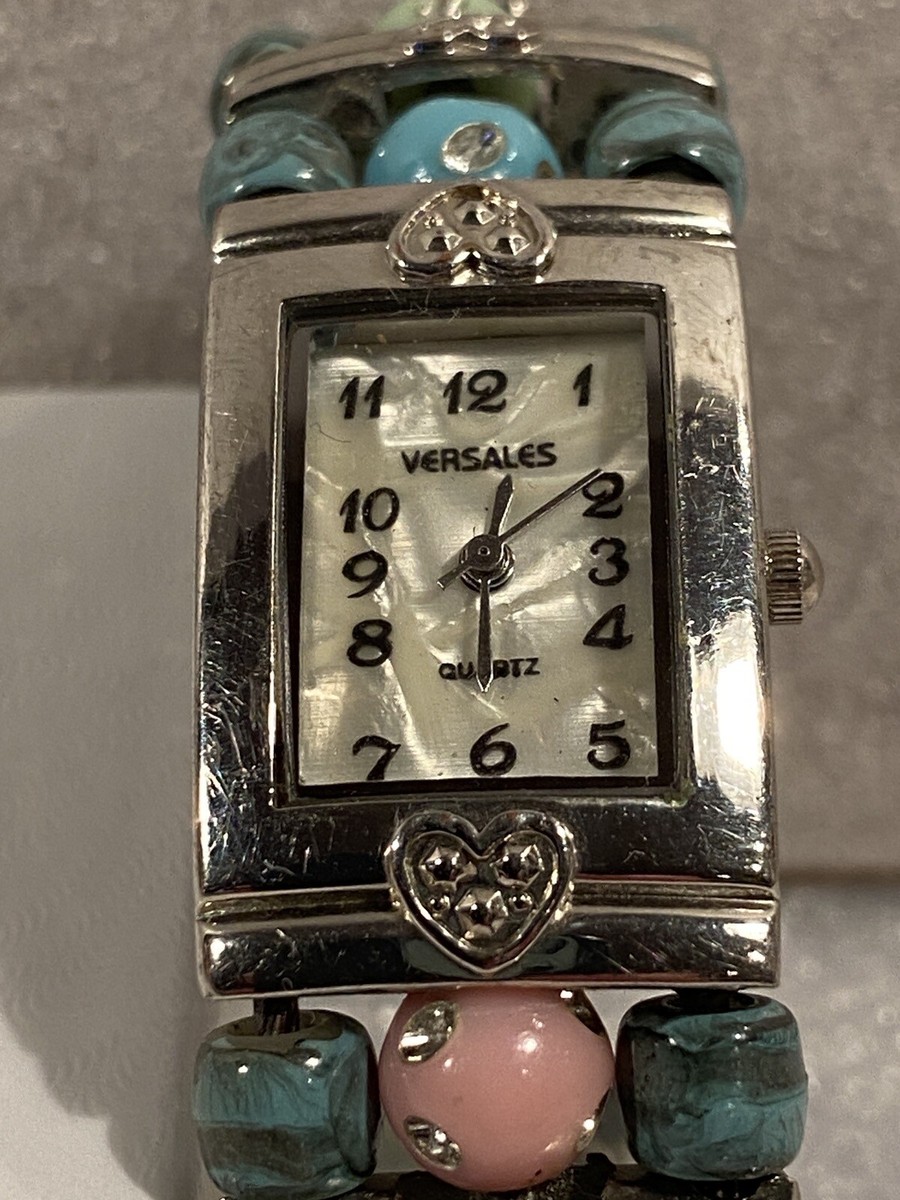 Versales Quartz Womens Watch. New Battery. Beaded Band. | eBay
