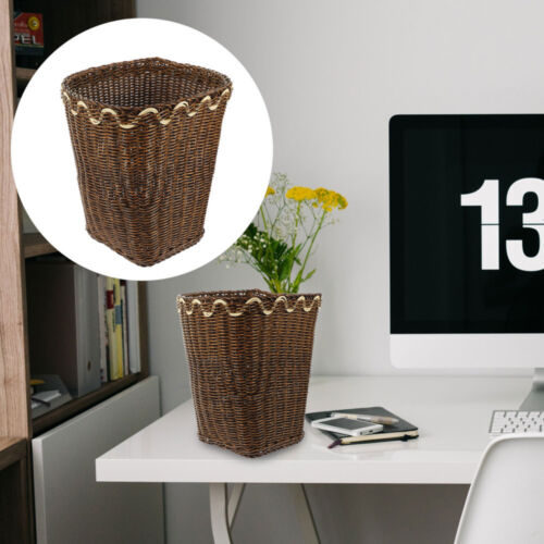 Desktop Garbage Trash Waste Basket for Bathroom Natural Can Office