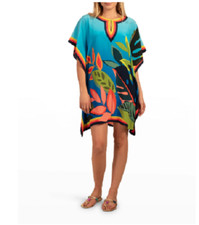 Trina Turk Theodora  Silk  Leaf-Print Caftan