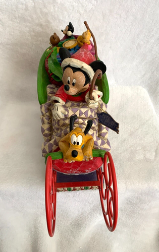 New 2006 Enesco Jim Shore Disney Laughing All The Way Mickey In Sleigh #4005626 - Picture 16 of 24
