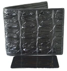 100% CROCODILE SKIN MEN'S BIFOLD CROCODILE BIG TAIL SKIN LEATHER WALLET BLACK
