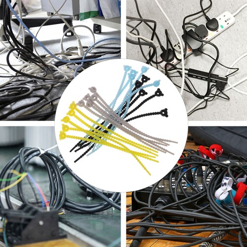 5 Pack Kabelführungsgürtel Reisen Büro Wiederverwendbare Kabelbindungen - Afbeelding 7 van 12