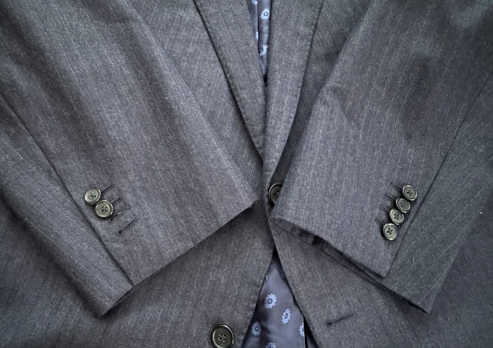 Paul Stuart Recent Suit Custom Mens 52PR Portly / 42W x 28L Dark Blue Super 130s - Image 3 of 4