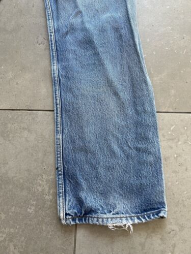 Jeans vintage 501 XX Levis sbiadito stone wash invecchiato denim 34x34 restringenti su misura - Foto 19 di 23