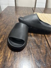 Unisex Solid Color Open Toe Breathable Slippers Black