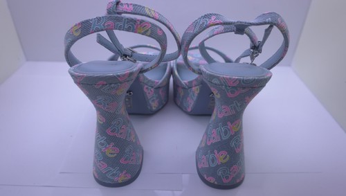 Aldo x Barbie Party Dreamhouse Light Blue Denim Pink Heels Dollskill SZ 8.5 - Picture 8 of 8