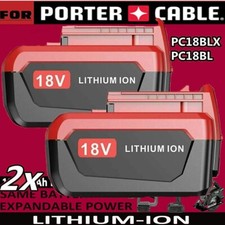 2Pack 8.0Ah 18V Lithium Battery for Porter Cable 18 Volt PC18B PC18BL PC18BLX