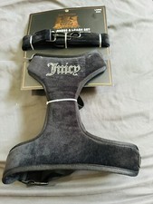 NWT Juicy Couture Pet 6 Ft Velour Dog Leash  Bedazzled Harness BlackSize Large