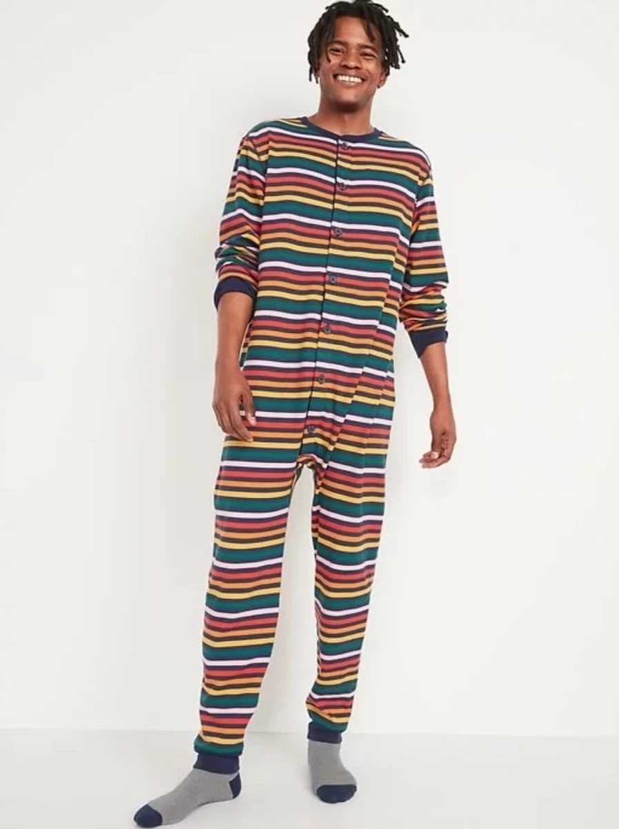 OLD NAVY Men s Matching Printed Thermal Pajama One Piece Size