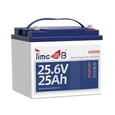 New Upgraded 24V 25Ah LiFePO4 Lithium Battery 2C High Discharge Rate 1280W Power