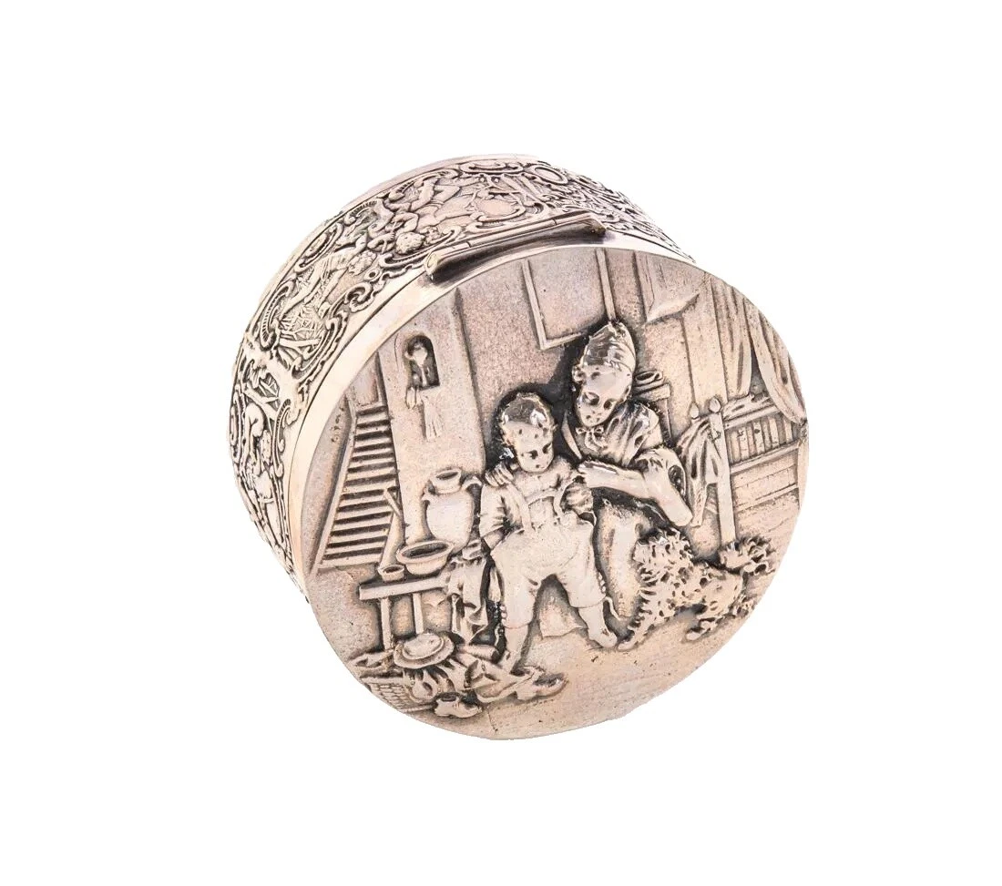 Patrón de estilo victoriano 1800 objetos antiguos de plata esterlina-EE. UU.