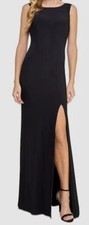 B. Darlin Juniors' Women's Black Pearled Scoop-Back Sleeveless Dress Size 3/4