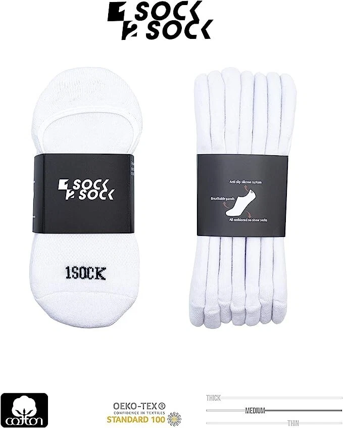 7 pares de calcetines mocasines antideslizantes invisibles de algodón liso para barco de corte bajo para mujer No Show Foto 4 de 4